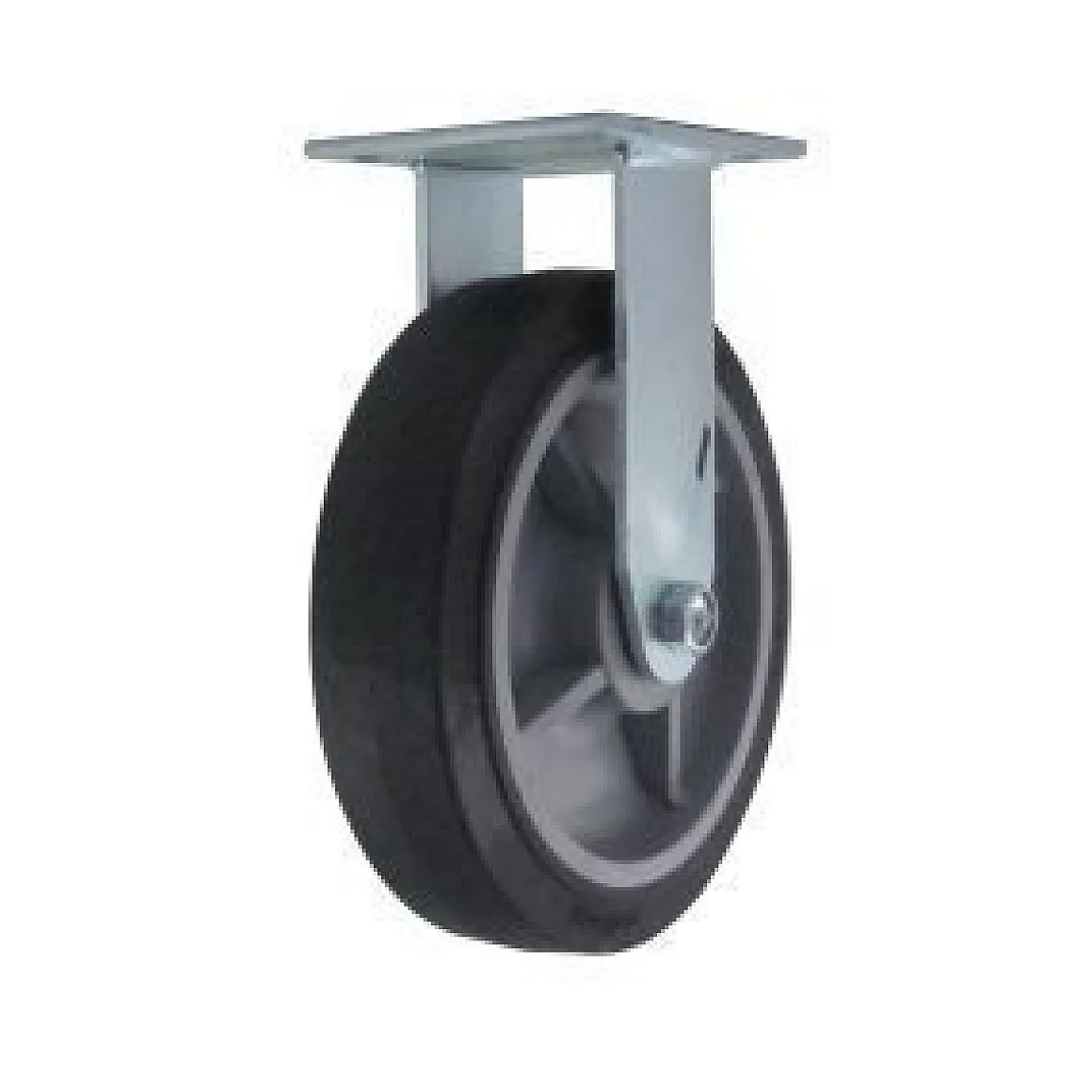 8" Black Performa Rubber Rigid Caster