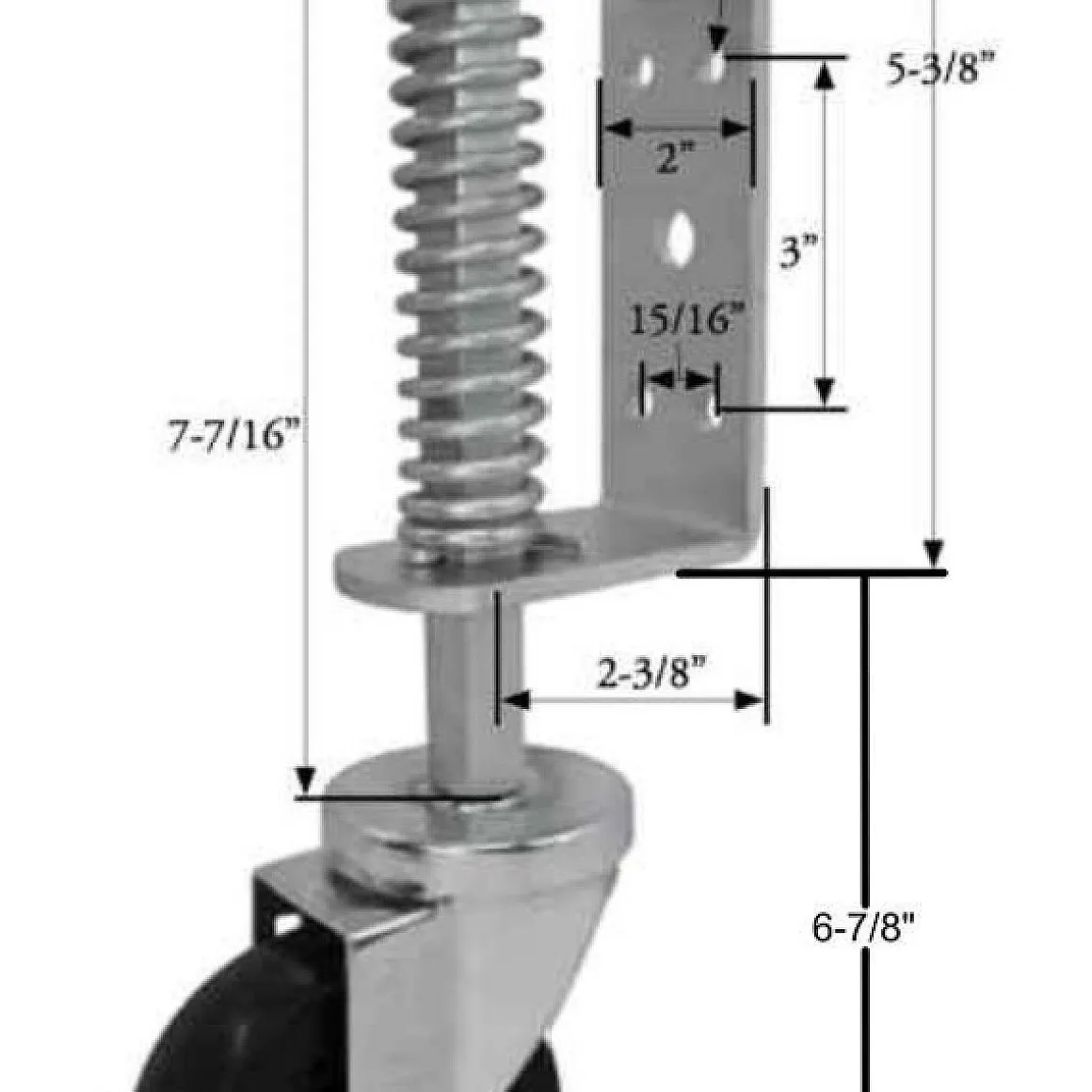 4" Black Rubber Spring-Loaded Gate Caster - FASTER CASTER - Online-Only