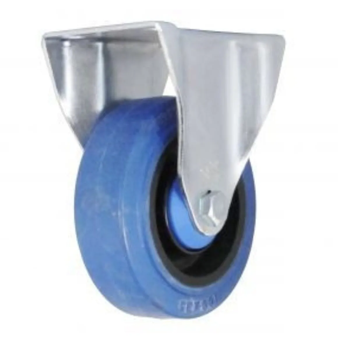 4" Blickle Blue Elastomer Rigid Caster