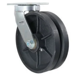 10" Cast Iron V-Groove Kingpinless Swivel Caster