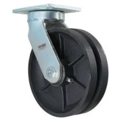 10" Cast Iron V-Groove Kingpinless Swivel Caster