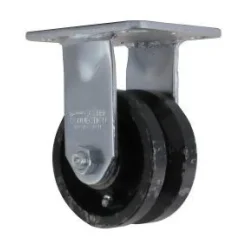 4" Cast Iron V-Groove Rigid Caster