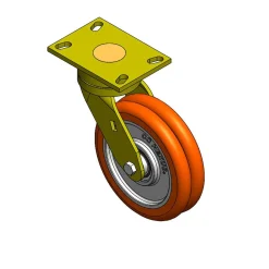 8" CC Nexus Heavy Duty Maintenance-Free Swivel Caster with Extended Swivel Lead - 4-1/2" X 6-1/4" top plate