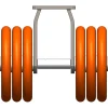 8" CC Nexus Heavy Duty Outrigger-Style Rigid Caster - 4-1/2" X 6-1/4" top plate