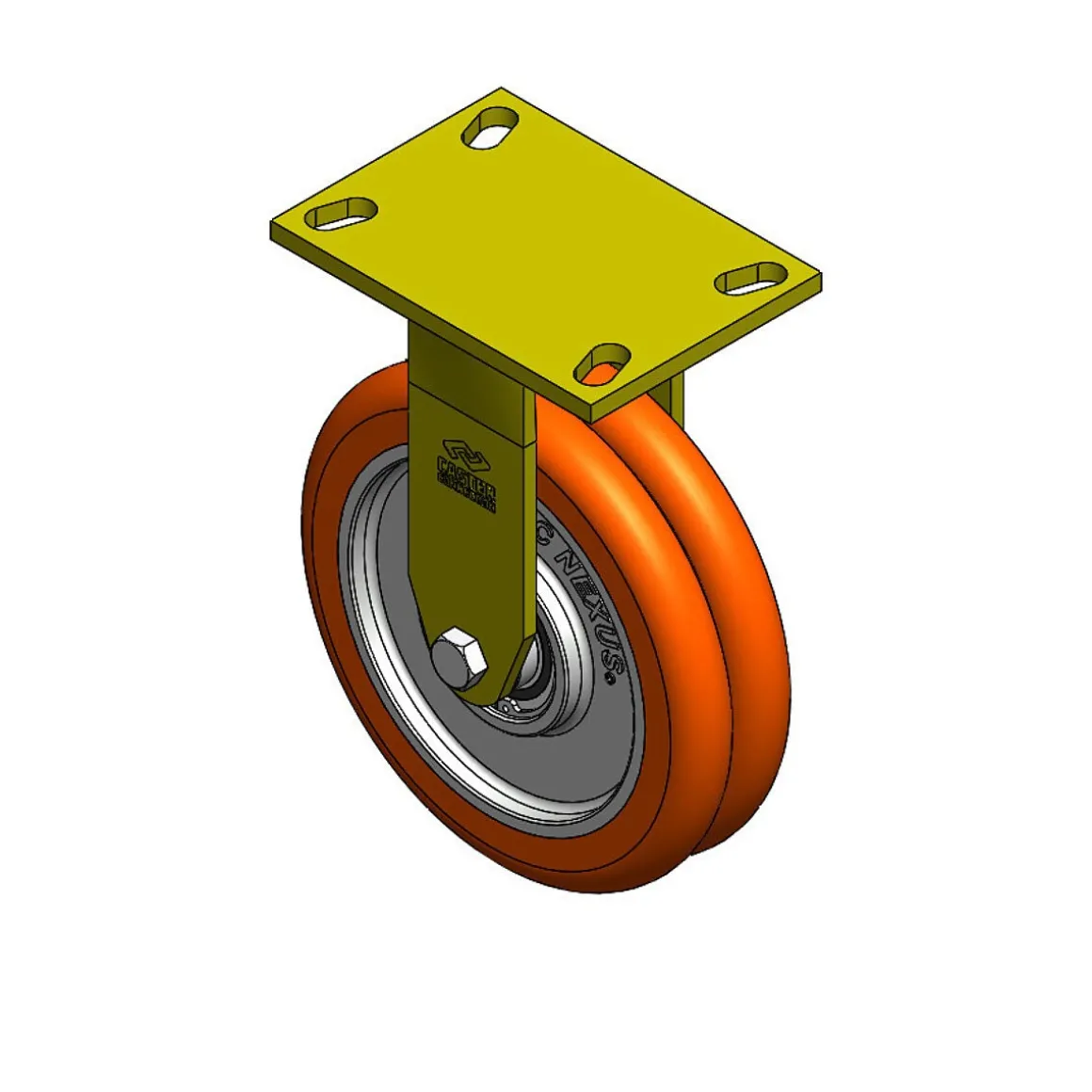 8" CC Nexus Heavy Duty Rigid Caster - 4-1/2" X 6-1/4" top plate