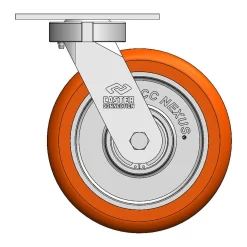 8" CC Nexus Kingpinless Swivel Caster - 4-1/2" X 6-1/4" top plate