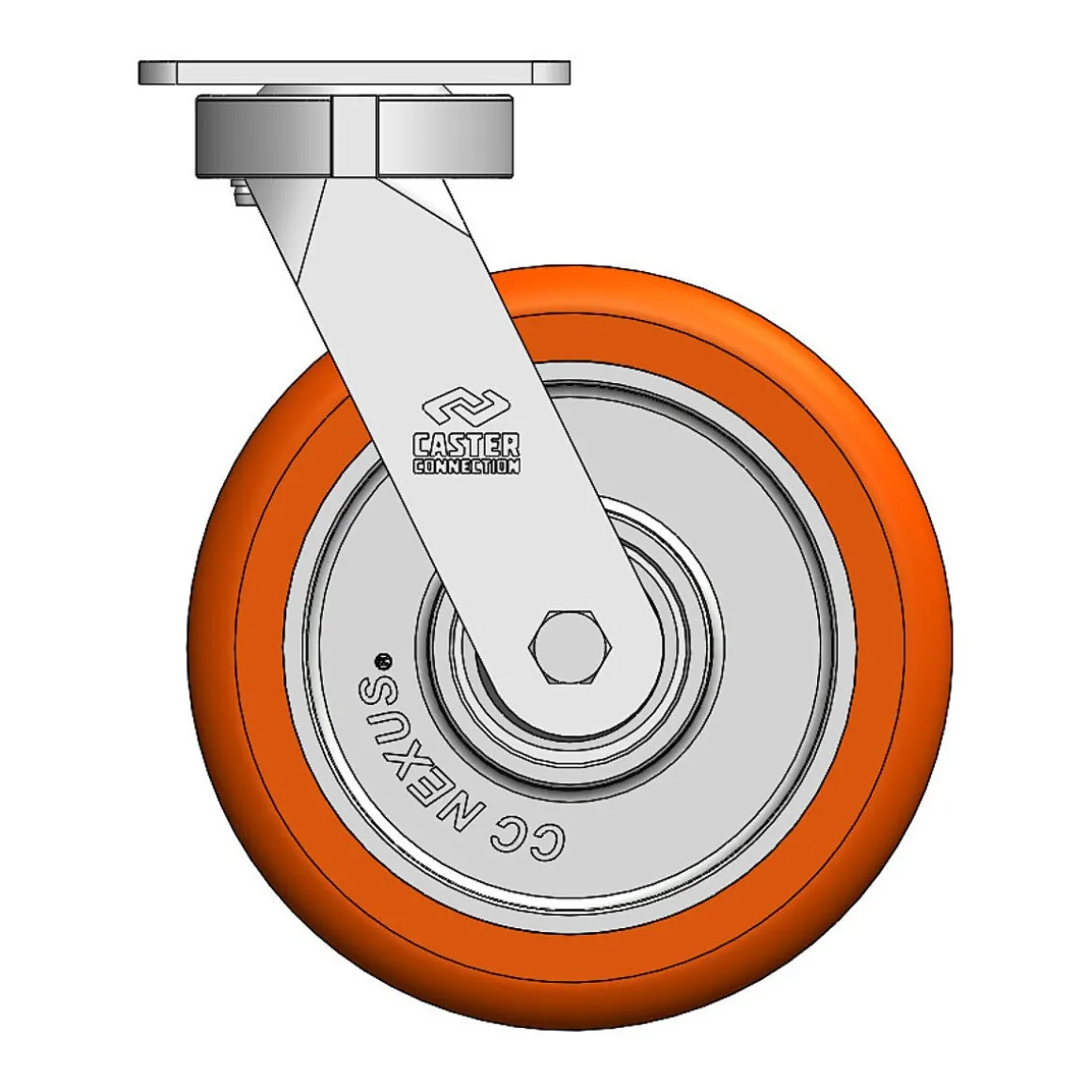 8" CC Nexus Kingpinless Swivel Caster - 4" X 4-1/2" top plate