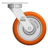 8" CC Nexus Kingpinless Swivel Caster with Extended Swivel Lead - 4-1/2" X 6-1/4" top plate
