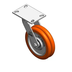 8" CC Nexus Kingpinless Swivel Caster with Extended Swivel Lead - 4-1/2" X 6-1/4" top plate