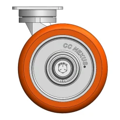 8" CC Nexus Maintenance-Free Outrigger-Style Swivel Caster - 4" X 4-1/2" top plate