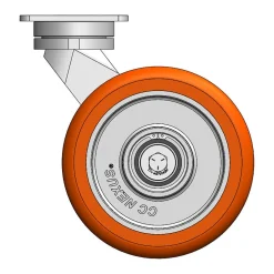 8" CC Nexus Maintenance-Free Outrigger-Style Swivel Caster with Extended Swivel Lead - 4" X 4-1/2" top plate