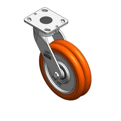 8" CC Nexus Maintenance-Free Swivel Caster with Extended Swivel Lead - 4" X 4-1/2" top plate