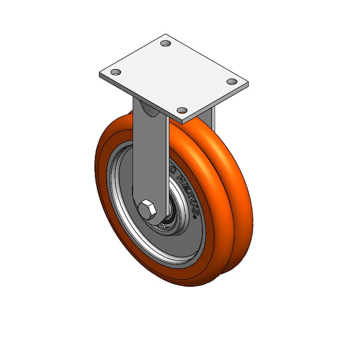 8" CC Nexus Rigid Caster - 4" X 5" top plate