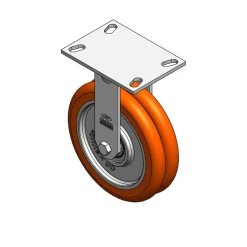 8" CC Nexus Rigid Caster - 4-1/2" X 6-1/4" top plate