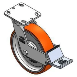 8" CC Stout Kingpinless Swivel Caster w/ Built in Brake