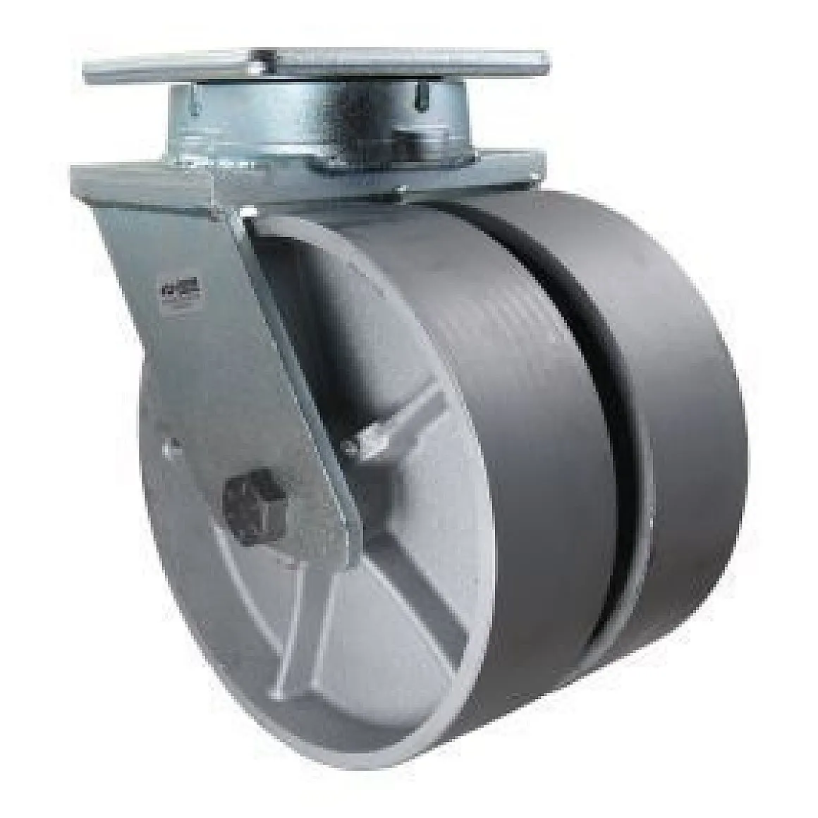 10" Dual-Wheel Cast Iron Kingpinless Swivel Caster