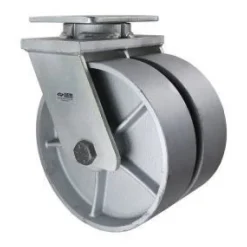 10" Dual-Wheel Cast Iron Kingpinless Swivel Caster