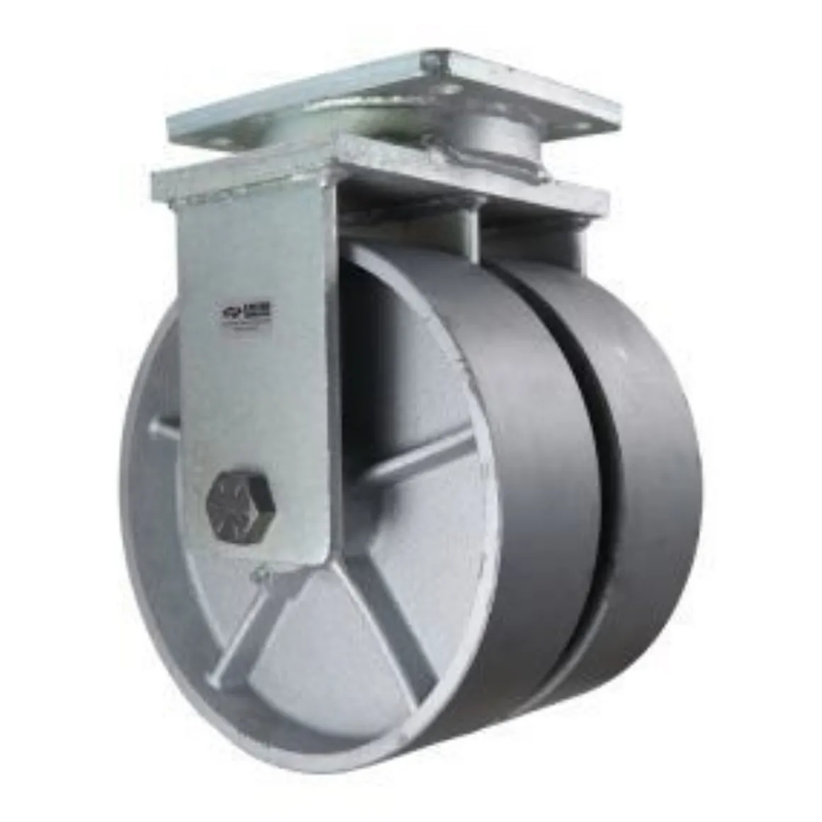 10" Dual-Wheel Cast Iron Rigid Caster