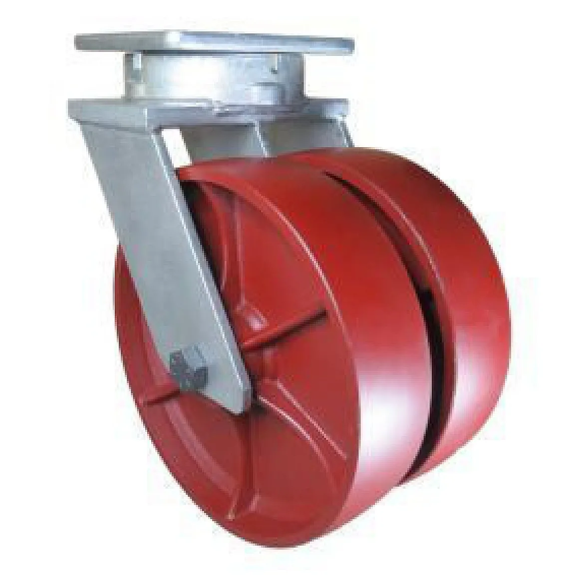 12" Dual-Wheel Ductile Steel Kingpinless Swivel Caster