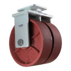 10" Dual-Wheel Ductile Steel Rigid Caster