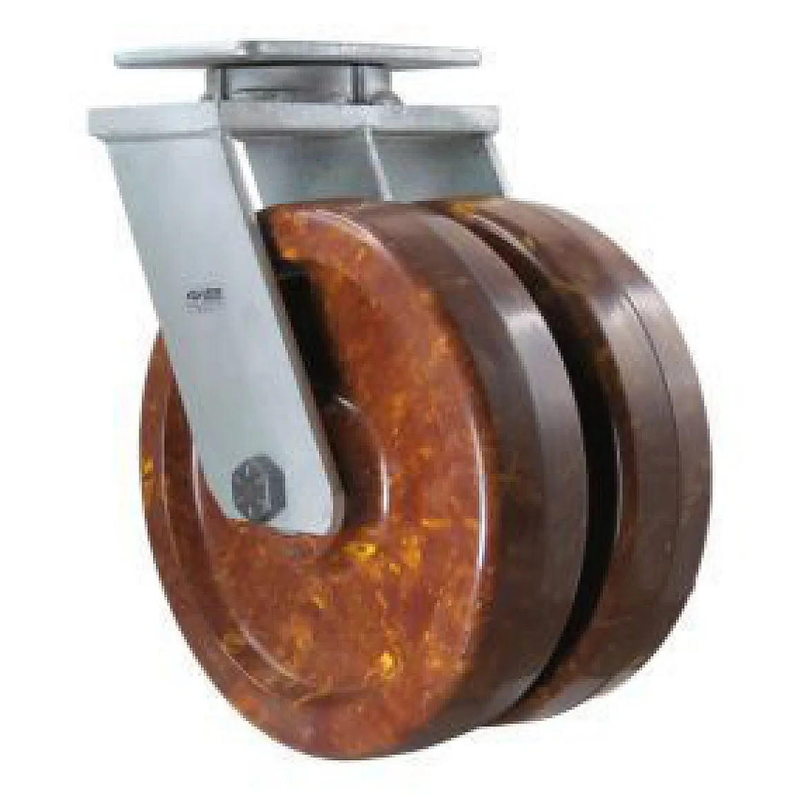 12" Dual-Wheel High-Temp Epoxy Kingpinless Swivel Caster