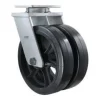 12" Dual-Wheel Mold-On Rubber Kingpinless Swivel Caster