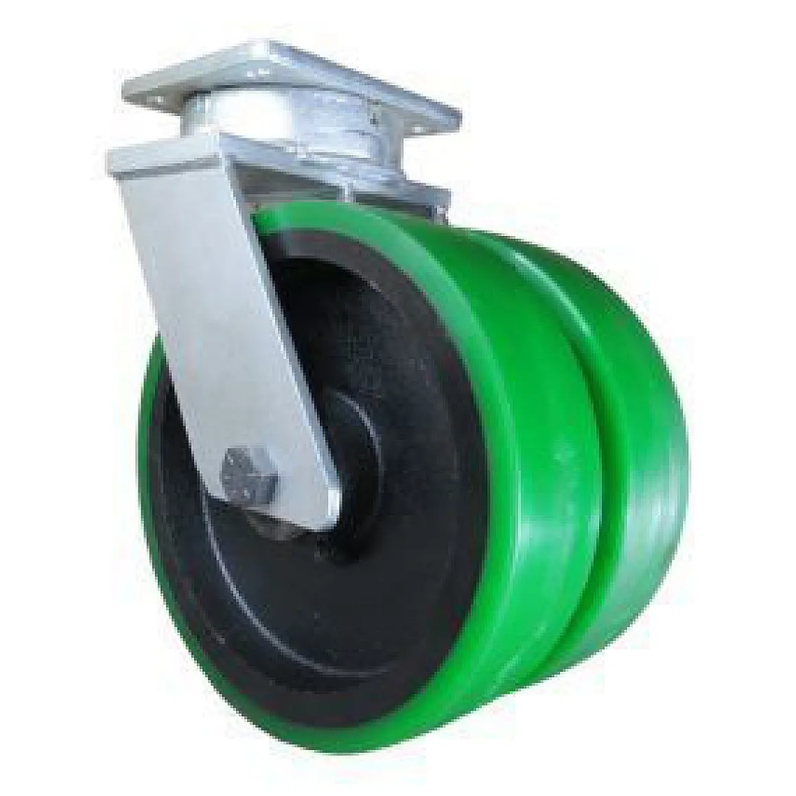 12" Dual-Wheel Polyurethane Kingpinless Swivel Caster