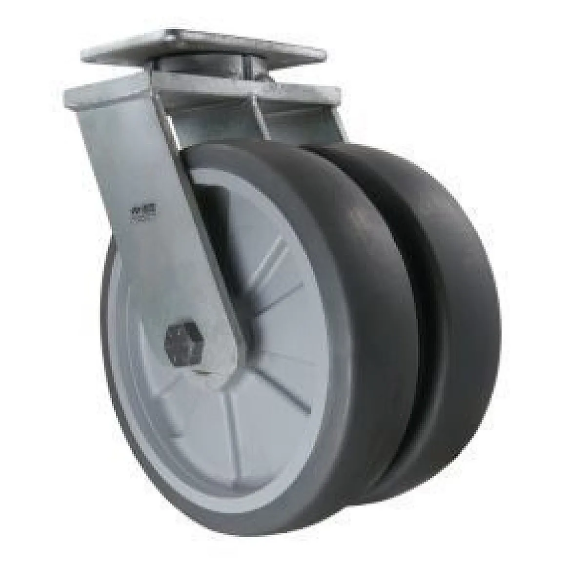 12" Dual-Wheel Thermoplastic Rubber Kingpinless Swivel Caster