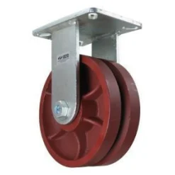 8" Ductile Steel V-Groove Rigid Caster