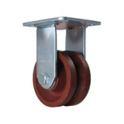 4" Ductile Steel V-Groove Rigid Caster