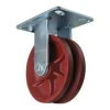 6" Ductile Steel V-Groove Rigid Caster