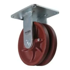 6" Ductile Steel V-Groove Rigid Caster