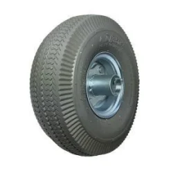 8" Gray Tread Pneumatic Wheel - Centered Hub