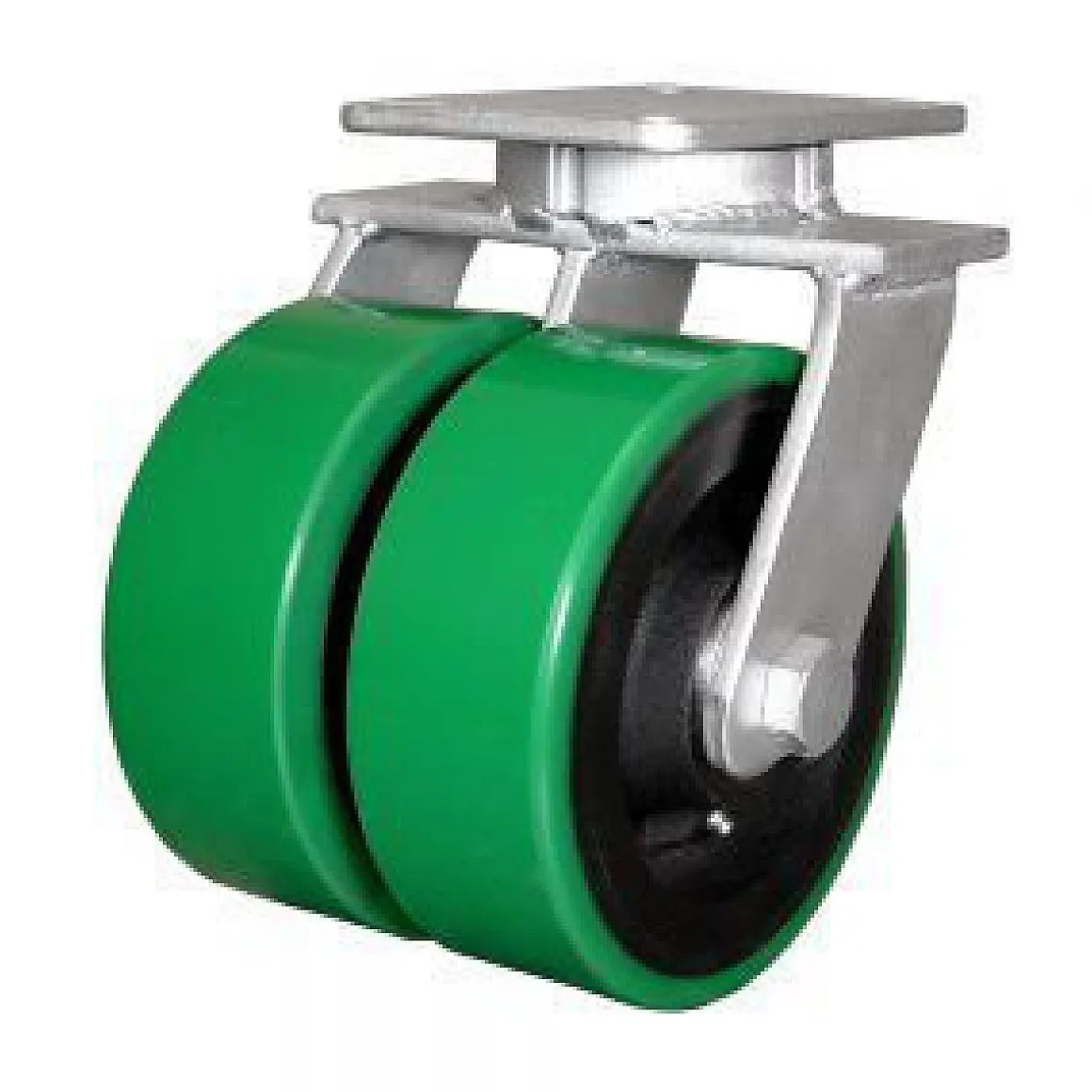 8" Kingpinless Dual Wheel Polyurethane Swivel Caster