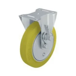 200 mm Elastic Rubber Dead Man's Brake Left Side Rigid Caster