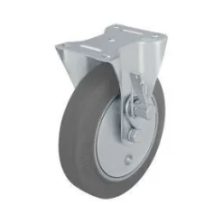 160 mm Elastic Rubber Dead Man's Brake Left Side Rigid Caster
