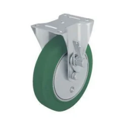200 mm Elastic Rubber Dead Man's Brake Left Side Rigid Caster