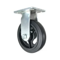 6" Mold-On Rubber Rigid Caster