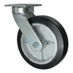 8" Rubber on Iron Kingpinless Swivel Caster