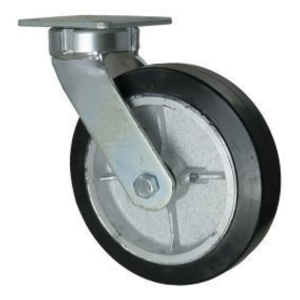 8" Rubber on Iron Kingpinless Swivel Caster