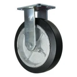 8" Rubber on Iron Rigid Caster