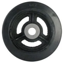 6" Rubber on Iron Wheel
