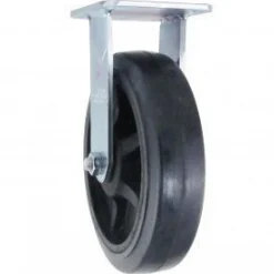 8" Rubber on Nylon Rigid Caster