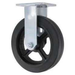 8" Rubber on Steel Rigid Caster