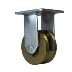 4" Solid Steel V-Groove Rigid Caster