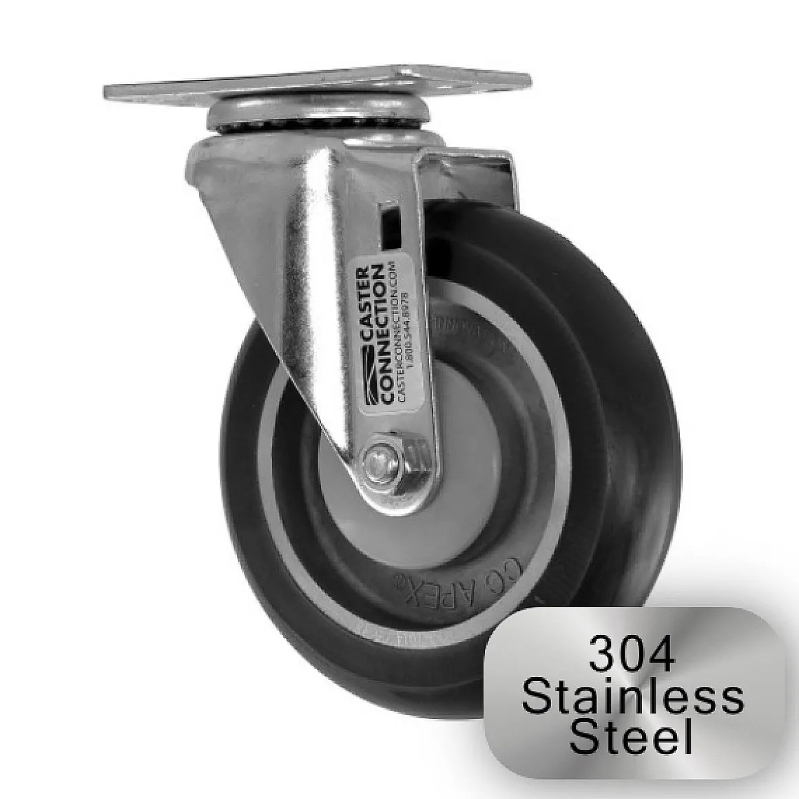5" Stainless Steel CC Apex Swivel Caster