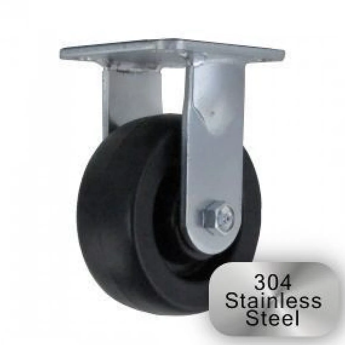 5" Stainless Steel Polyolefin Rigid Caster