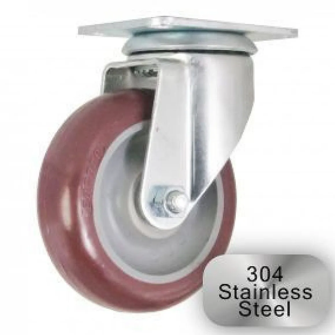 3-1/2" Stainless Steel Polyurethane Swivel Caster