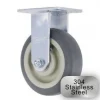 6" Stainless Steel Thermoplastic Rubber Rigid Caster