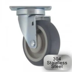 4" Stainless Steel Thermoplastic Rubber Swivel Caster